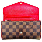 Louis Vuitton Damier Ebene Portefeuille Sarah Fuchsia Wallet — view 2