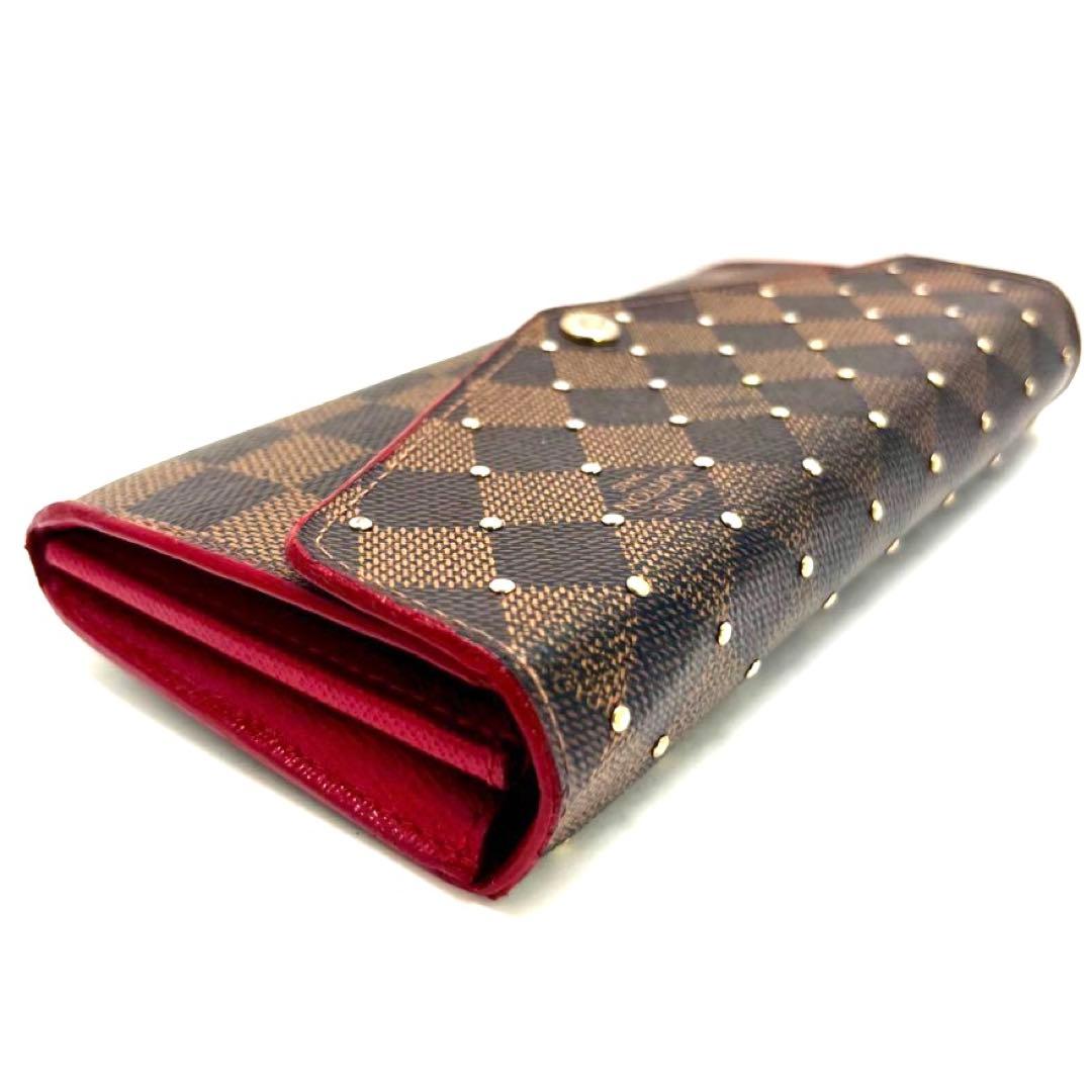 Louis Vuitton Damier Ebene Portefeuille Sarah Fuchsia Wallet — view 3