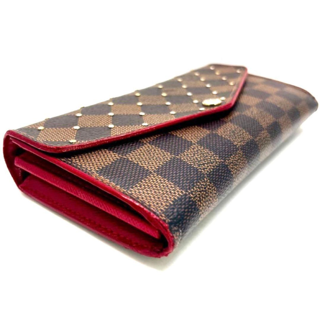 Louis Vuitton Damier Ebene Portefeuille Sarah Fuchsia Wallet — view 5