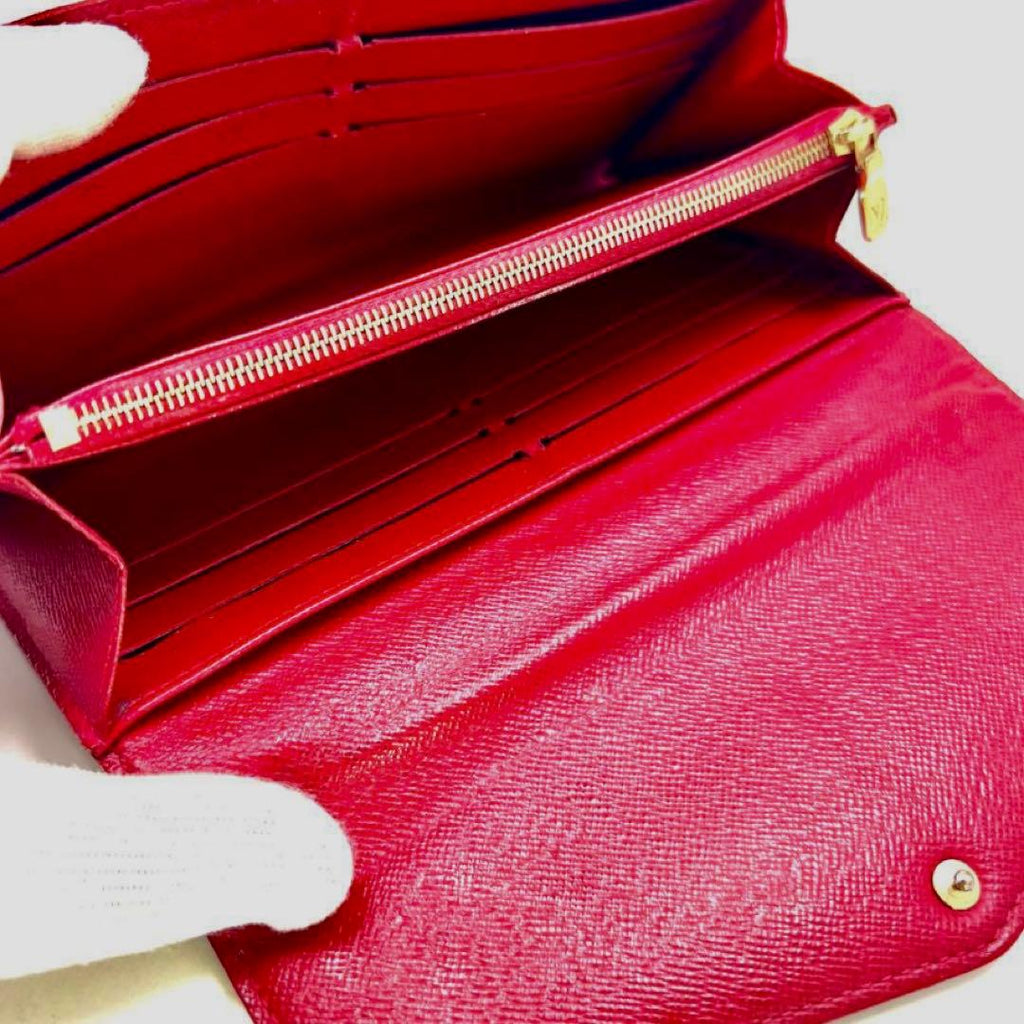 Louis Vuitton Damier Ebene Portefeuille Sarah Fuchsia Wallet — view 7