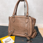 Fendi Selleria Romano Leather Handbag Brown
