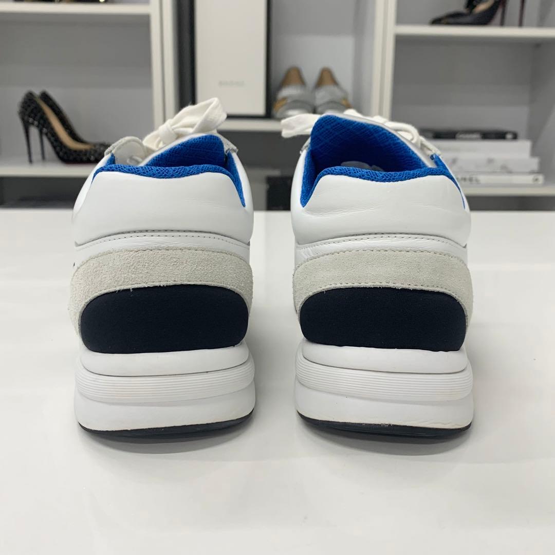 Chanel CC Logo Leather Fabric Suede Sneakers White — view 6