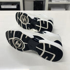 Chanel CC Logo Leather Fabric Suede Sneakers White — view 7