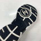 Chanel CC Logo Leather Fabric Suede Sneakers White — view 9
