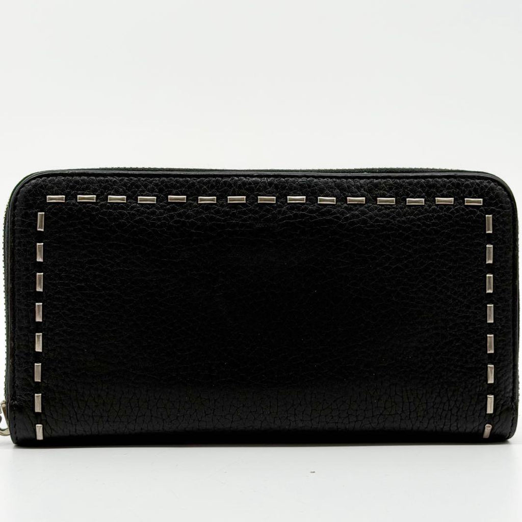 Fendi Selleria Leather Zip Around Wallet Black — view 2