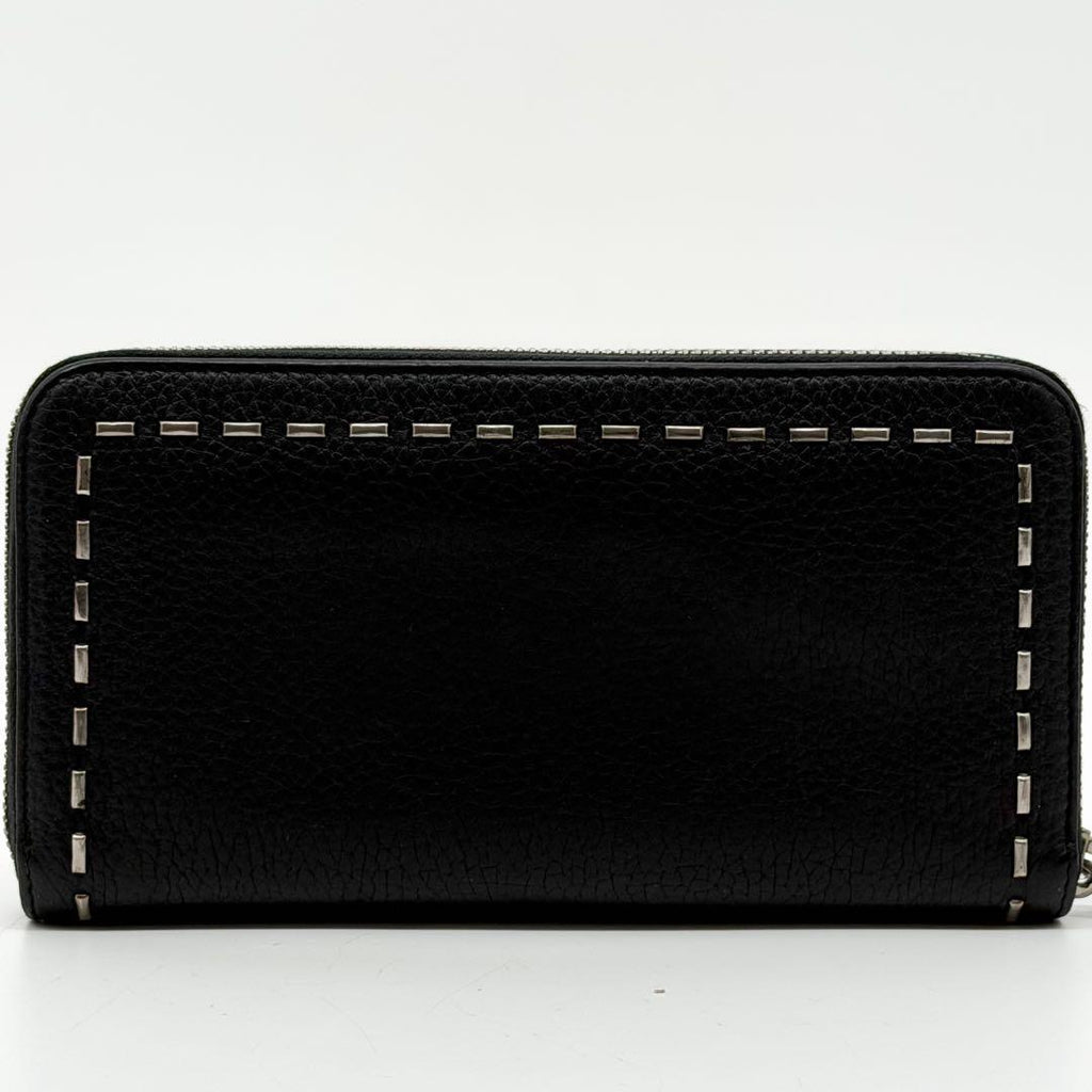 Fendi Selleria Leather Zip Around Wallet Black — view 3