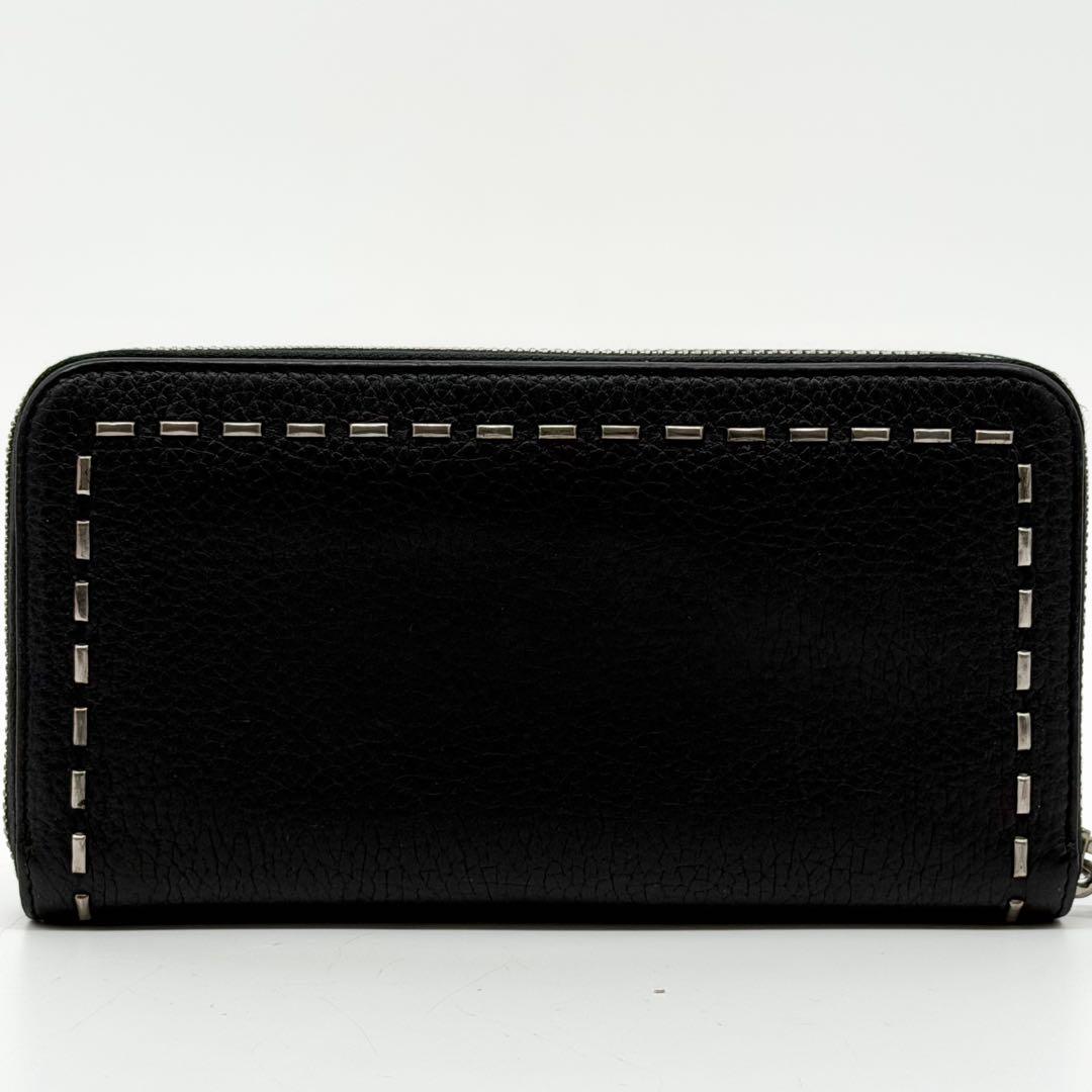 Fendi Selleria Leather Zip Around Wallet Black — view 3