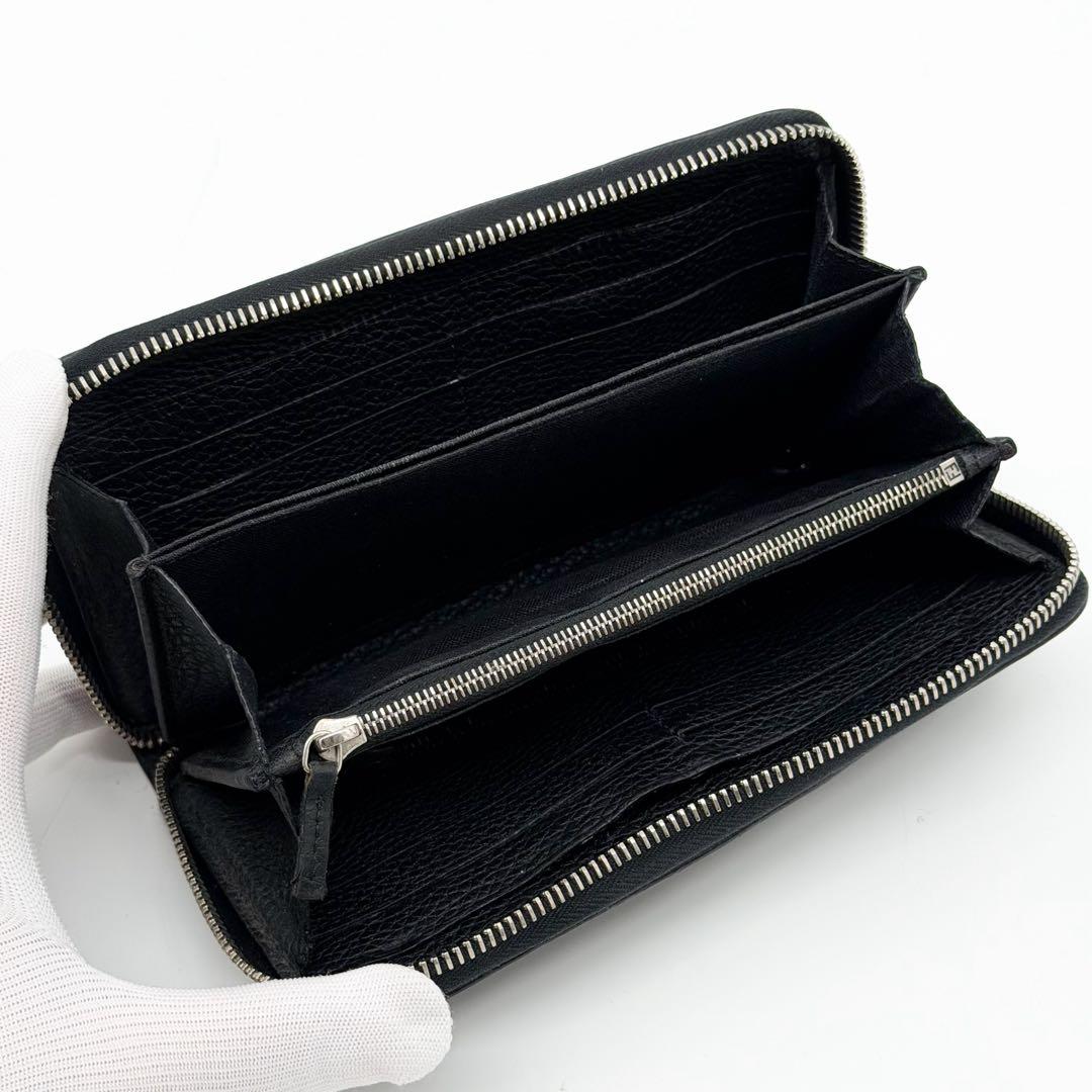Fendi Selleria Leather Zip Around Wallet Black — view 6
