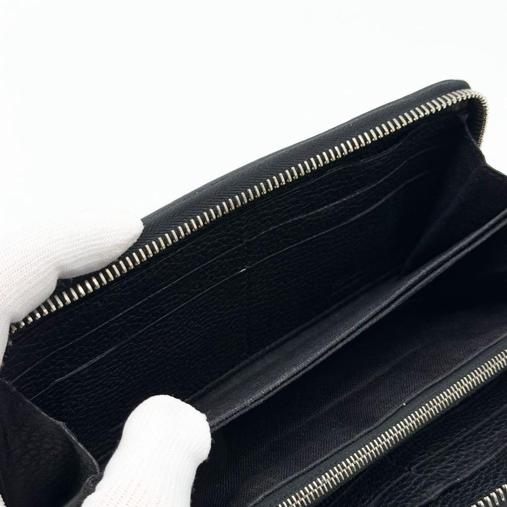 Fendi Selleria Leather Zip Around Wallet Black — view 7
