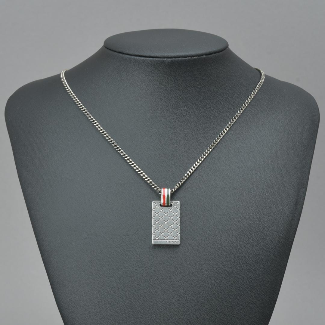Gucci Diamante Plate Necklace 925 Sterling Silver — view 2