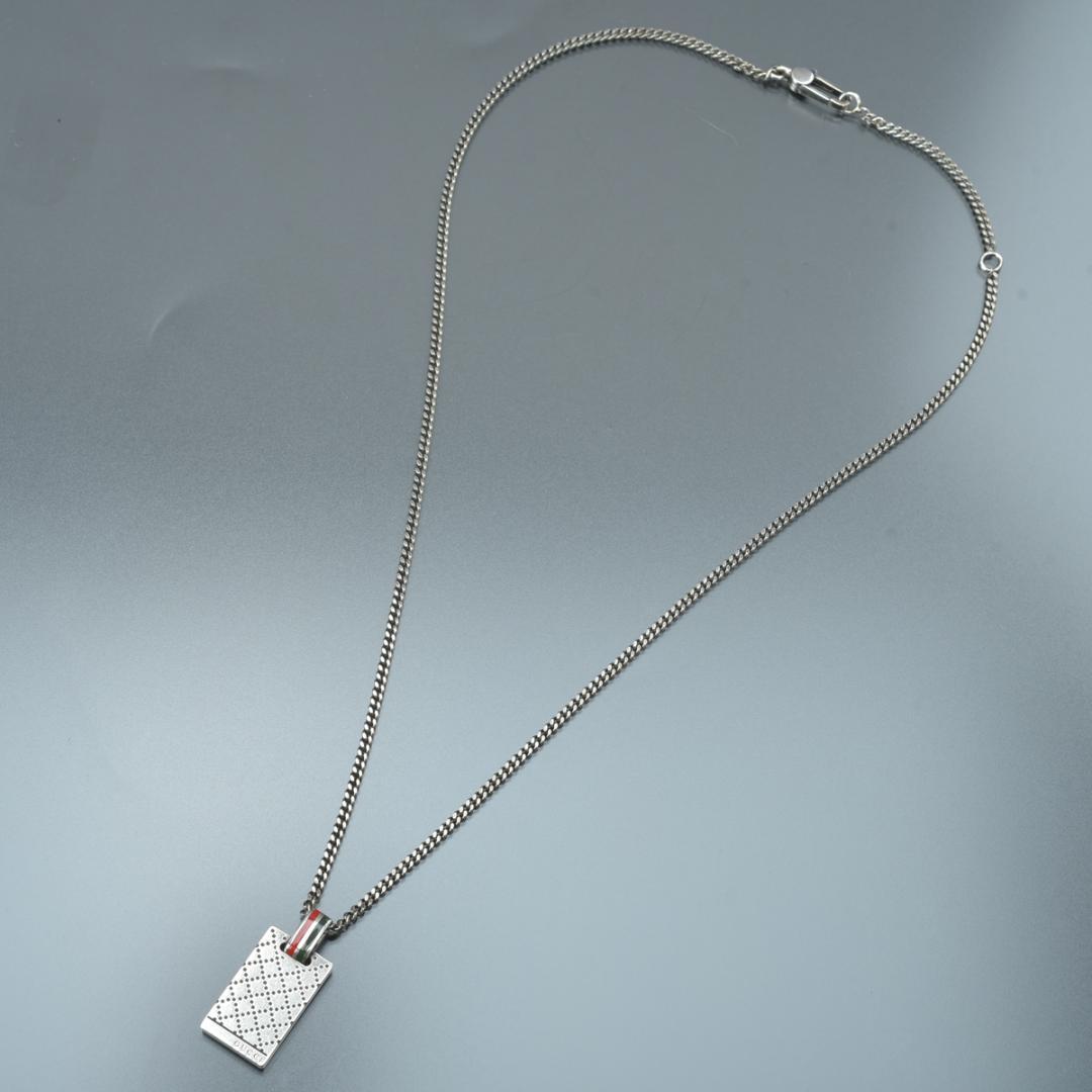 Gucci Diamante Plate Necklace 925 Sterling Silver — view 3