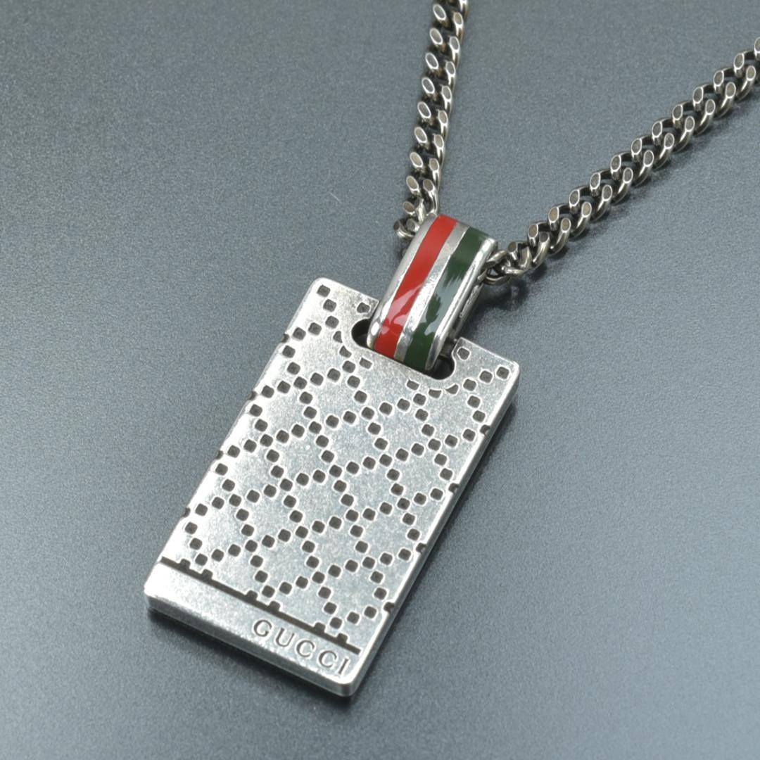 Gucci Diamante Plate Necklace 925 Sterling Silver — view 5