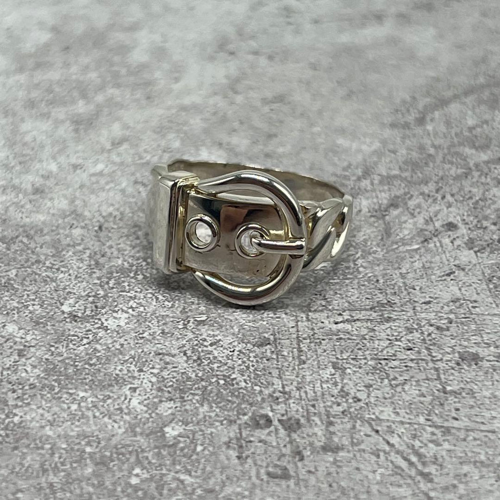 Hermes Boucles Sellier Ring Silver