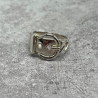 Hermes Boucles Sellier Ring Silver