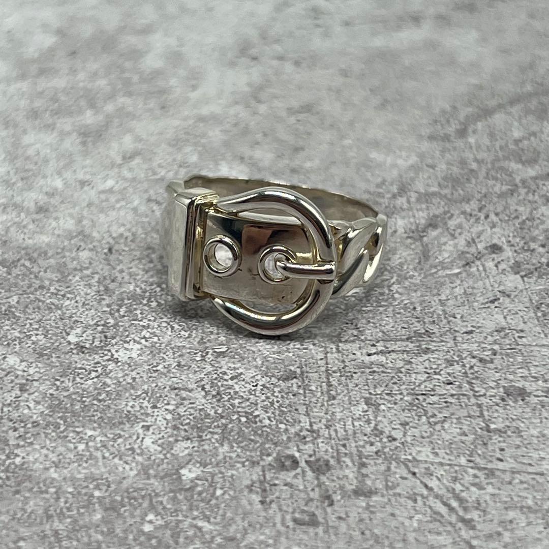 Hermes Boucles Sellier Ring Silver