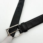 Prada Saffiano Leather Belt Black Silver Classic — view 2
