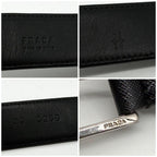 Prada Saffiano Leather Belt Black Silver Classic — view 7