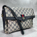Gucci GG Sherry Line Shoulder Bag Navy Leather