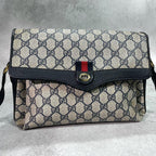 Gucci GG Sherry Line Shoulder Bag Navy Leather — view 2