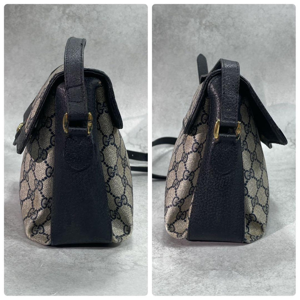 Gucci GG Sherry Line Shoulder Bag Navy Leather — view 7