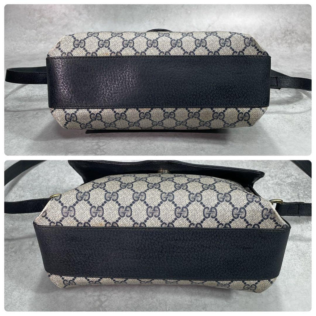 Gucci GG Sherry Line Shoulder Bag Navy Leather — view 8