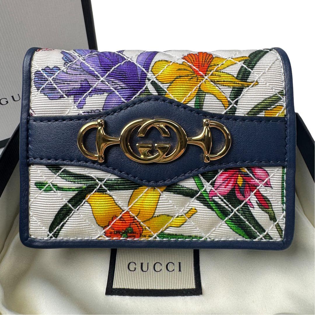 Gucci Zumi Flora Bifold Wallet Compact