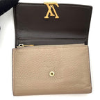 Louis Vuitton Capucines Compact Gale Trifold Wallet Beige Leather — view 3