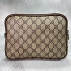 Gucci GG Clutch Brown Beige Logo Leather — view 3