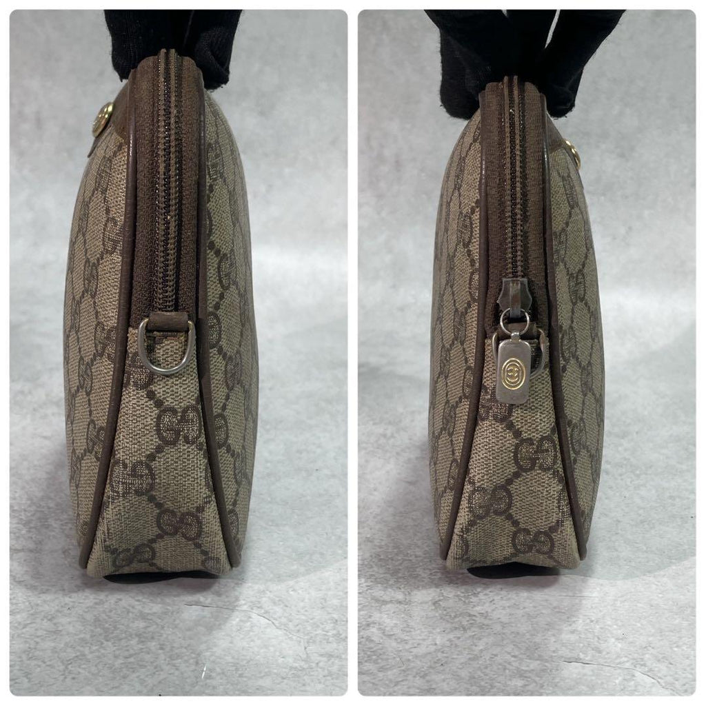 Gucci GG Clutch Brown Beige Logo Leather — view 5