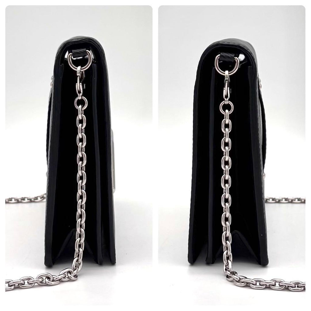 Louis Vuitton Epi Portefeuille Twist Chain Wallet Black Shoulder Bag — view 7