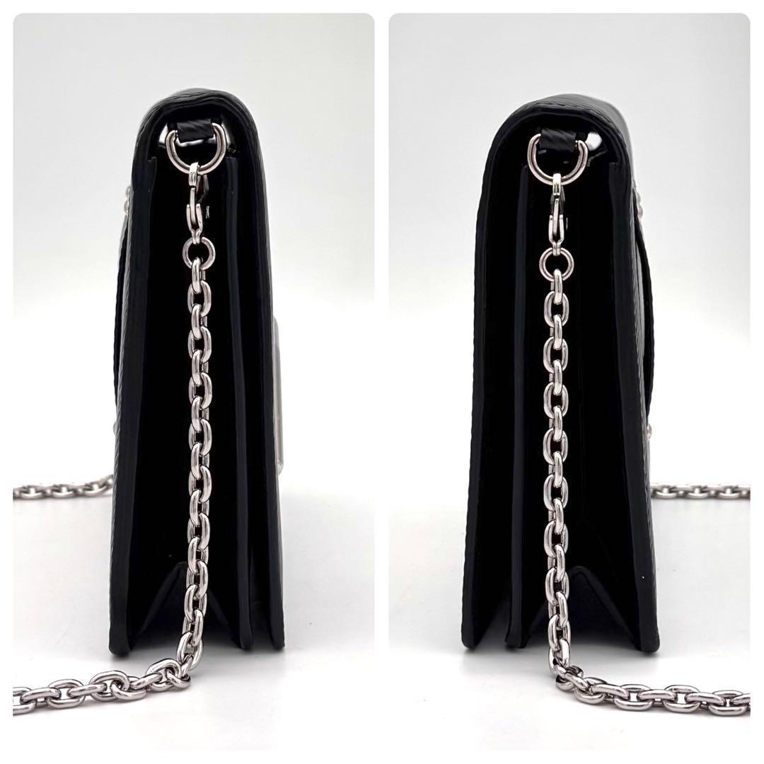 Louis Vuitton Epi Portefeuille Twist Chain Wallet Black Shoulder Bag — view 7