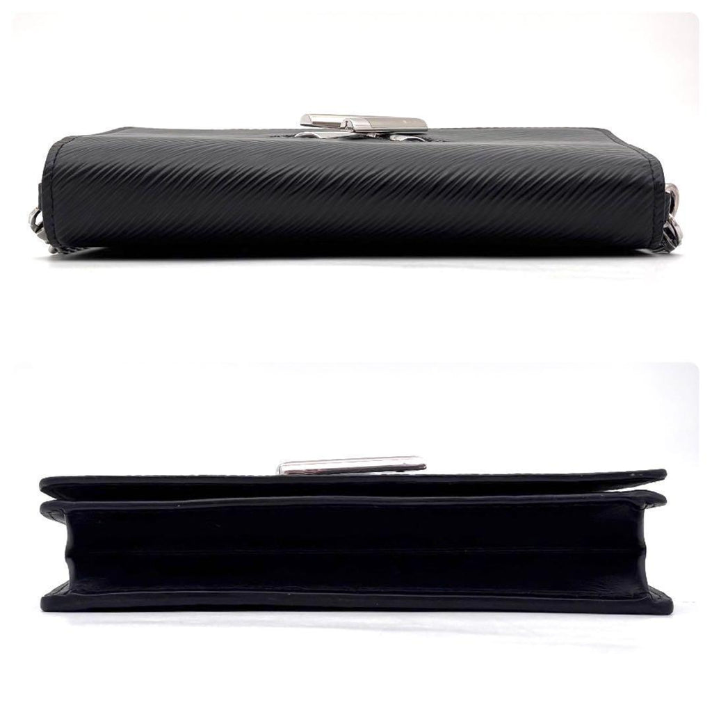 Louis Vuitton Epi Portefeuille Twist Chain Wallet Black Shoulder Bag — view 8
