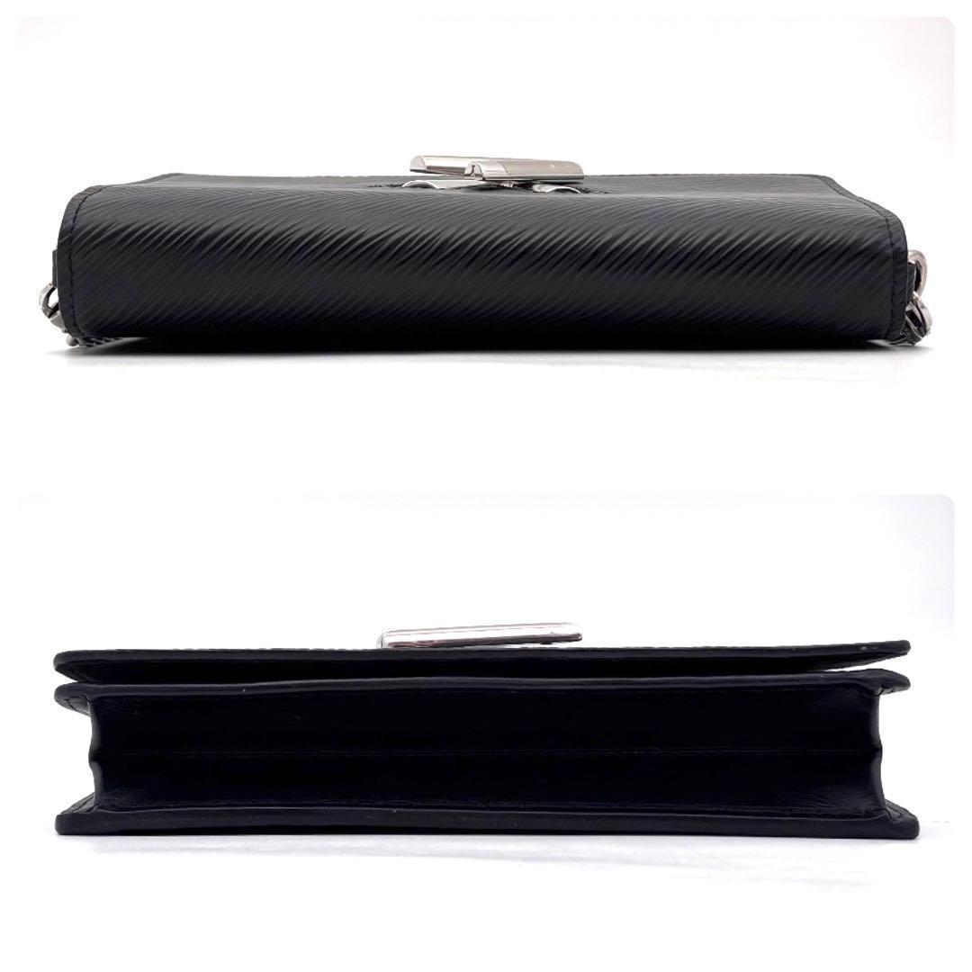 Louis Vuitton Epi Portefeuille Twist Chain Wallet Black Shoulder Bag — view 8