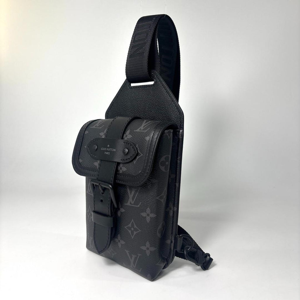 Louis Vuitton Monogram Eclipse Saumur Sling Bag Black — view 2