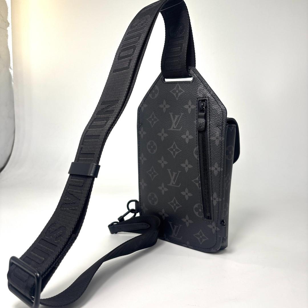 Louis Vuitton Monogram Eclipse Saumur Sling Bag Black — view 5