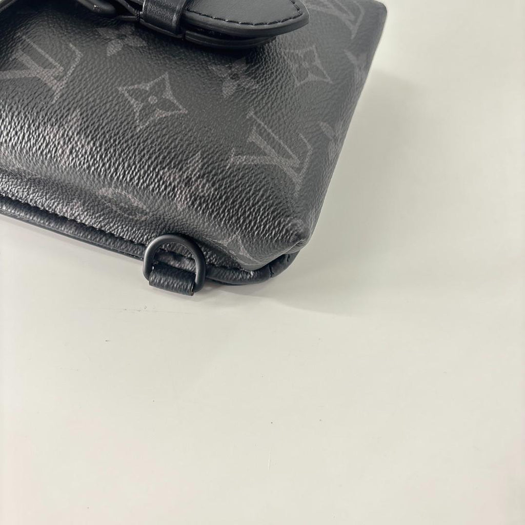 Louis Vuitton Monogram Eclipse Saumur Sling Bag Black — view 7