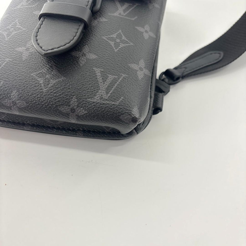 Louis Vuitton Monogram Eclipse Saumur Sling Bag Black — view 8