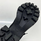Prada Triangle Logo Nylon Leather Lace Up Short Boots — view 9