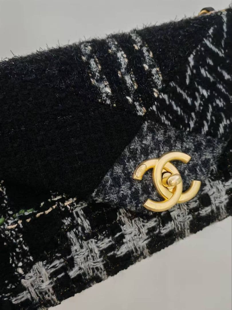 Chanel Tweed Classic Flap Chain Handbag — view 2