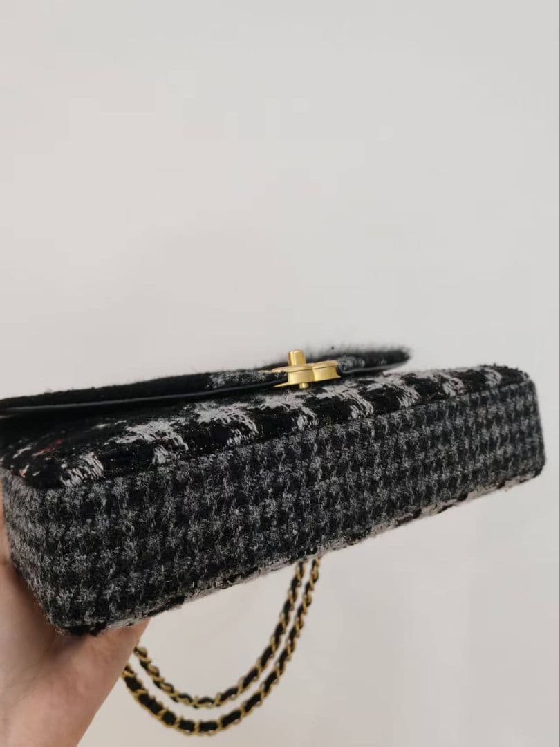 Chanel Tweed Classic Flap Chain Handbag — view 4