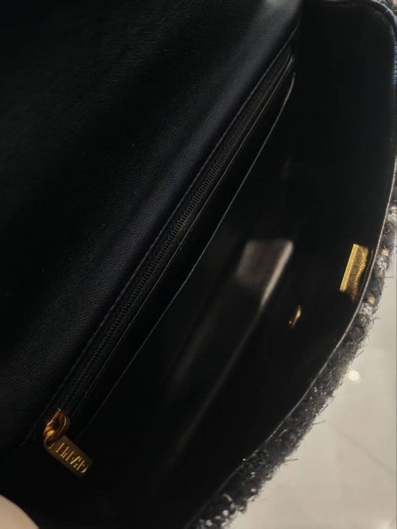 Chanel Tweed Classic Flap Chain Handbag — view 6
