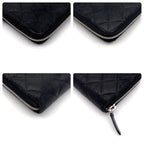 Chanel Quilted Lambskin Zip Around Wallet Black — view 8
