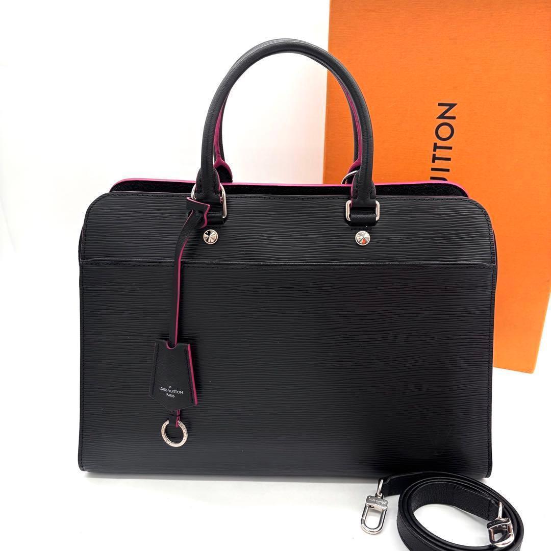 Louis Vuitton Epi Vano GM Noir Black Hot Pink Handbag