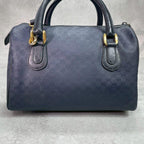 Gucci GG Boston Bag 2-Way Navy Logo Leather — view 3
