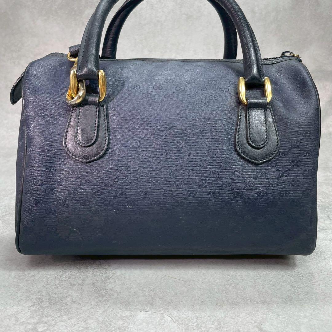 Gucci GG Boston Bag 2-Way Navy Logo Leather — view 3