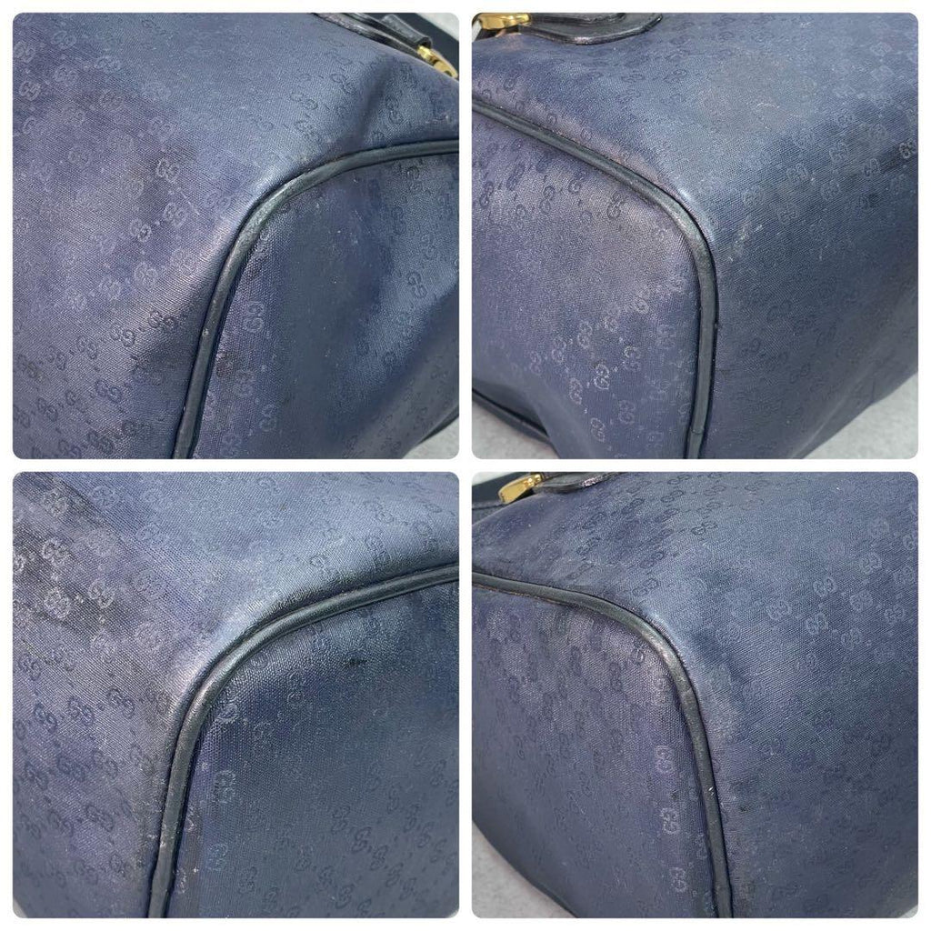 Gucci GG Boston Bag 2-Way Navy Logo Leather — view 9