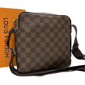 Louis Vuitton Damier Leather Olaf PM Shoulder Bag Brown