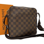 Louis Vuitton Damier Leather Olaf PM Shoulder Bag Brown