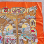 Hermes Carre 90 Maharaja Scarf Orange Silk — view 3