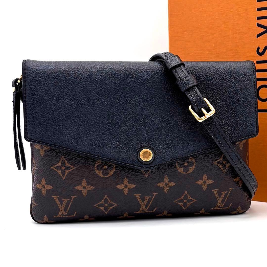 Louis Vuitton Monogram Twice Shoulder Bag Crossbody Gold
